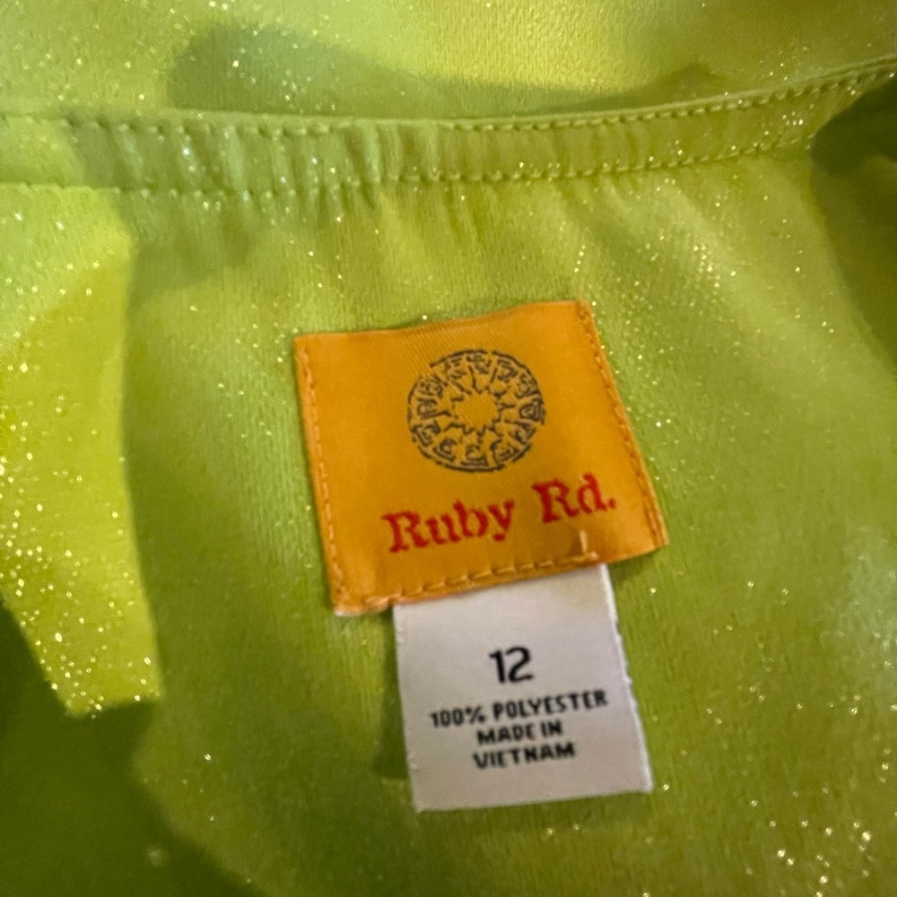 Ruby Rd. Sparkly Lime Jacket 12 Free Ship - image 4